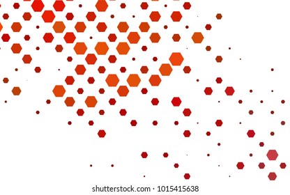 Dark Orange vector blurry hexagon background design. Geometric background in Origami style with gradient. 