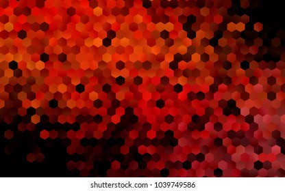 Dark Orange vector blurry hexagon background design. Geometric background in Origami style with gradient. 