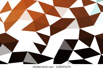 Dark Orange vector blurry hexagon blurry triangle. Triangular geometric sample with gradient.  A completely new template for your business design.