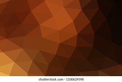 Dark Orange vector blurry hexagon blurry triangle. Triangular geometric sample with gradient.  A completely new template for your business design.