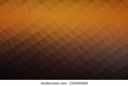 Dark Orange vector blurry hexagon pattern. Colorful abstract illustration with gradient. The template can be used as a background for cell phones.