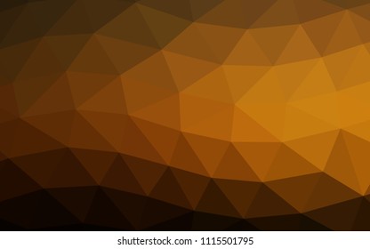 Dark Orange vector blurry hexagon blurry triangle. A completely new color illustration in a vague style. A new texture for your design.