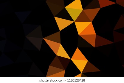 Dark Orange vector blurry hexagon blurry triangle. A vague abstract illustration with gradient. Brand new style for your business design.