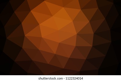 Dark Orange vector blurry hexagon blurry triangle. Brand new colored illustration in blurry style with gradient. Brand new style for your business design.