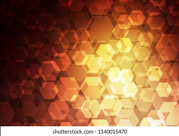 Dark Orange vector blurry hexagon template. Colorful illustration in abstract style with gradient. A new texture for your design.