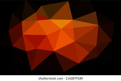 Dark Orange vector blurry hexagon template. Creative illustration in halftone style with gradient. Brand new design for your business.