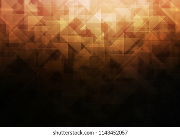 Dark Orange vector blurry hexagon blurry triangle. Shining colored illustration in a Brand new style. Triangular pattern for your business design.