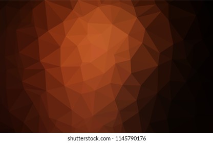 Dark Orange vector blurry hexagon template. Geometric illustration in Origami style with gradient.  Brand new design for your business.