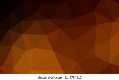 Dark Orange vector blurry hexagon template. Shining illustration, which consist of triangles. A completely new template for your business design.
