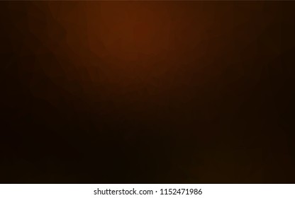 Dark Orange vector blurry hexagon template. Creative illustration in halftone style with gradient. Triangular pattern for your business design.