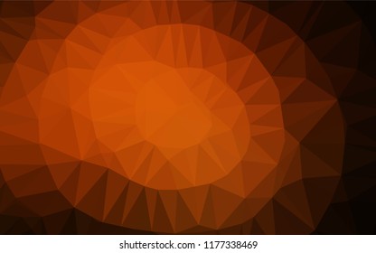 Dark Orange vector blurry hexagon pattern. Creative geometric illustration in Origami style with gradient. The template can be used as a background for cell phones.