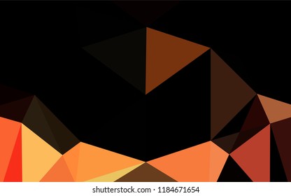 Dark Orange vector blurry hexagon pattern. Triangular geometric sample with gradient.  The elegant pattern can be used as part of a brand book.