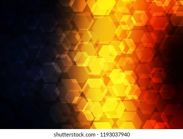 Dark Orange vector blurry hexagon pattern. Creative geometric illustration in Origami style with gradient. Brand new design for your business.