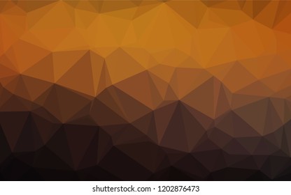 Dark Orange vector blurry hexagon texture. Shining illustration, which consist of triangles. The elegant pattern can be used as part of a brand book.