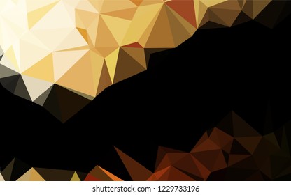 Dark Orange vector blurry hexagon template. Triangular geometric sample with gradient.  Brand new design for your business.