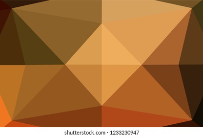 Dark Orange vector blurry hexagon pattern. A vague abstract illustration with gradient. Triangular pattern for your business design.