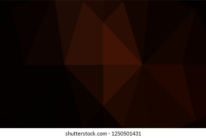 Dark Orange vector blurry hexagon template. An elegant bright illustration with gradient. Triangular pattern for your business design.