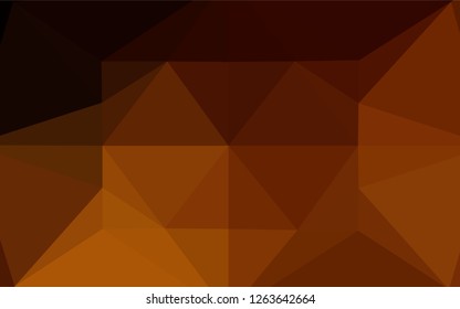 Dark Orange vector blurry hexagon pattern. Shining illustration, which consist of triangles. A completely new design for your business.