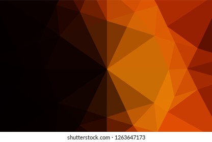 Dark Orange vector blurry hexagon texture. Creative geometric illustration in Origami style with gradient. The polygonal design can be used for your web site.