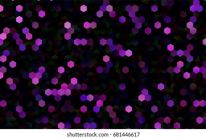 Dark Orange vector blurry hexagon background design. Geometric background in Origami style with gradient. 