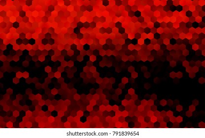 Dark Orange vector blurry hexagon background design. Geometric background in Origami style with gradient. 
