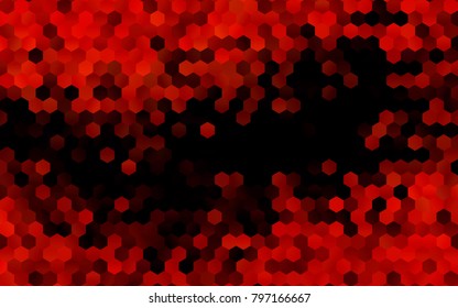 Dark Orange vector blurry hexagon background design. Geometric background in Origami style with gradient. 