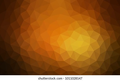Dark Orange vector blurry triangle background design. Geometric background in Origami style with gradient. 