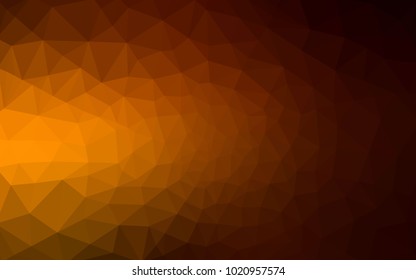 Dark Orange vector blurry triangle background design. Geometric background in Origami style with gradient. 