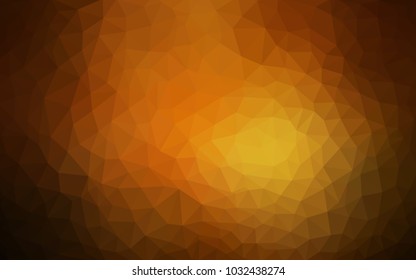 Dark Orange vector blurry triangle background design. Geometric background in Origami style with gradient. 