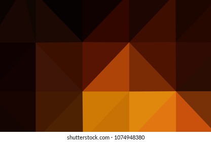 Dark Orange vector blurry triangle pattern. Geometric illustration in Origami style with gradient.  The template for cell phone's backgrounds.