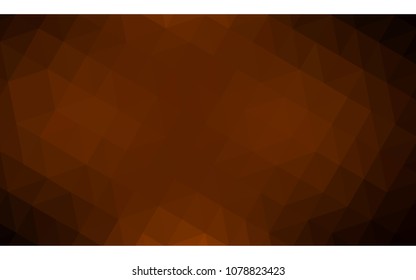 Dark Orange vector blurry triangle background design. Geometric background in Origami style with gradient. 