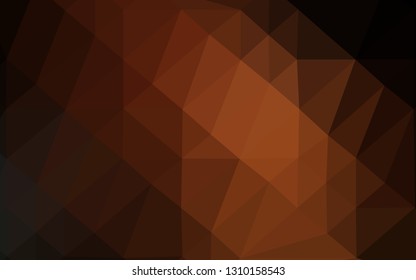 Dark Orange vector blurry triangle template. Geometric illustration in Origami style with gradient. Triangular pattern for your business design.