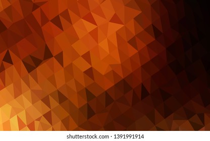 Dark Orange vector blurry triangle pattern. Brand new colorful illustration in with gradient. Triangular pattern for your business design.