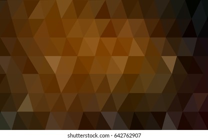 Dark Orange vector blurry triangle background design. Geometric background in Origami style with gradient. 
