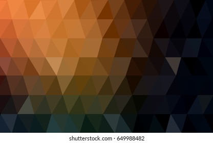 Dark Orange vector blurry triangle background design. Geometric background in Origami style with gradient. 