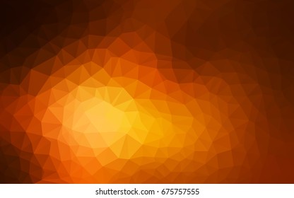Dark Orange vector blurry triangle background design. Geometric background in Origami style with gradient. 