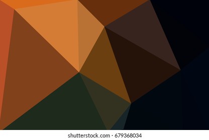 Dark Orange vector blurry triangle background design. Geometric background in Origami style with gradient. 