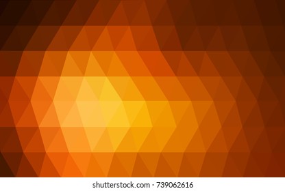 Dark Orange vector blurry triangle background design. Geometric background in Origami style with gradient. 