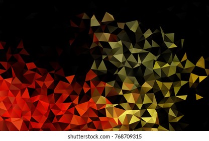 Dark Orange vector blurry triangle background. Shining illustration, which consist of triangles. A completely new template for your business design.