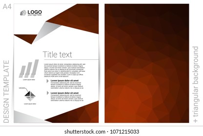 Dark Orange vector  brochure for ui, ux design. Web interface on abstract background with colorful gradient. Completely new template for your brand book.