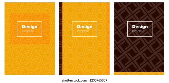 Dark Orange vector brochure for ui, ux design. Booklet with textbox on colorful abstract background. Pattern for leaflets, booklets.