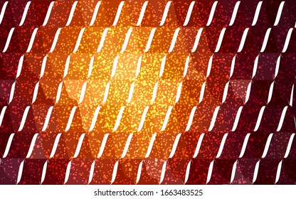 Dark Orange vector christmas polygon background. Low poly Illustration consisting of triangles with snowflakes. Texture background of New Year celebration.