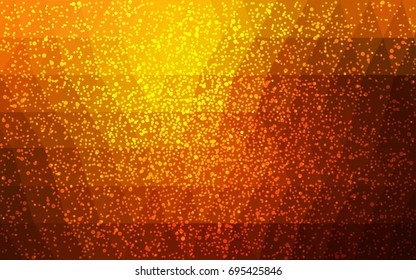 Dark Orange vector christmas polygon background. Low poly Illustration consisting of triangles with snowflakes. Texture background of New Year celebration.