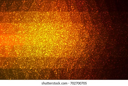 Dark Orange vector christmas polygon background. Low poly Illustration consisting of triangles with snowflakes. Texture background of New Year celebration.
