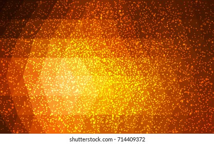 Dark Orange vector christmas postcard low polygon background. Illustration consisting of triangles. Abstract triangular polygonal origami or crystal design of New Year celebration.