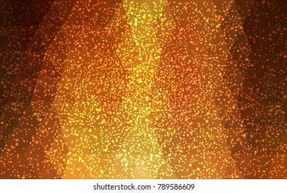 Dark Orange vector christmas postcard low polygon background. Illustration consisting of triangles. Abstract triangular polygonal origami or crystal design of New Year celebration.
