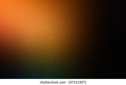 Dark Orange vector cover with astronomical stars. Glitter abstract illustration with colorful cosmic stars. Pattern for astronomy websites.