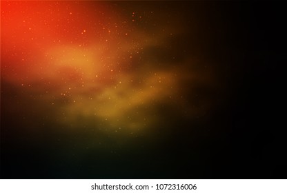 Dark Orange vector cover with astronomical stars. Glitter abstract illustration with colorful cosmic stars. Template for cosmic backgrounds.