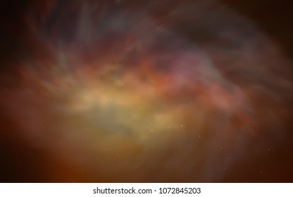 Dark Orange vector cover with astronomical stars. Shining illustration with sky stars on abstract template. Best design for your ad, poster, banner.