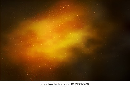 Dark Orange vector cover with astronomical stars. Modern abstract illustration with Big Dipper stars. Best design for your ad, poster, banner.